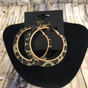 Animal Print Hoop Pierced Earrings